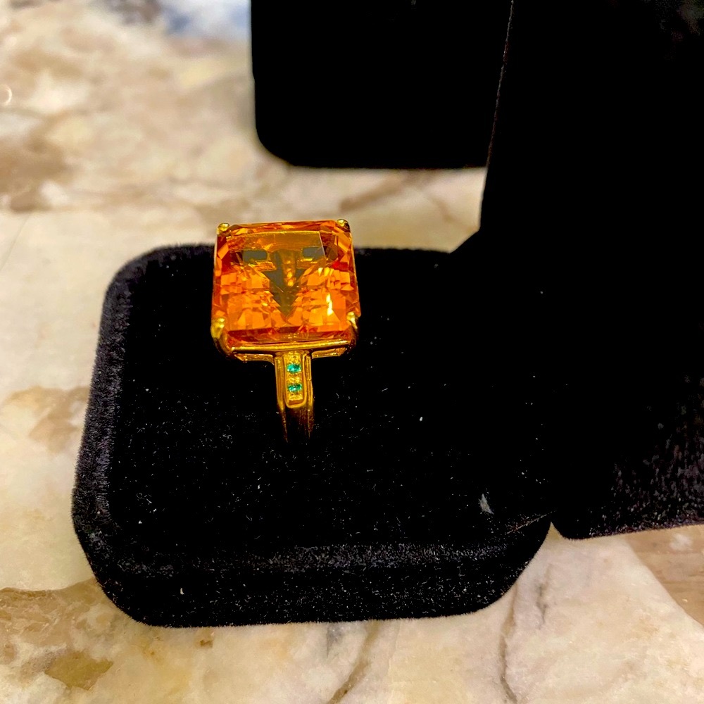 NATURAL RARE YELLOW CITRINE  RING ‼️❤️ - Picture 2 of 5
